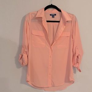 Light pink buttoned down blouse